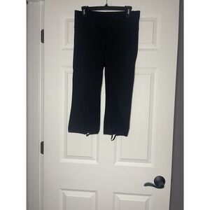 Lululemon Capri Leggings Size 8 Black Drawstring Cuffs